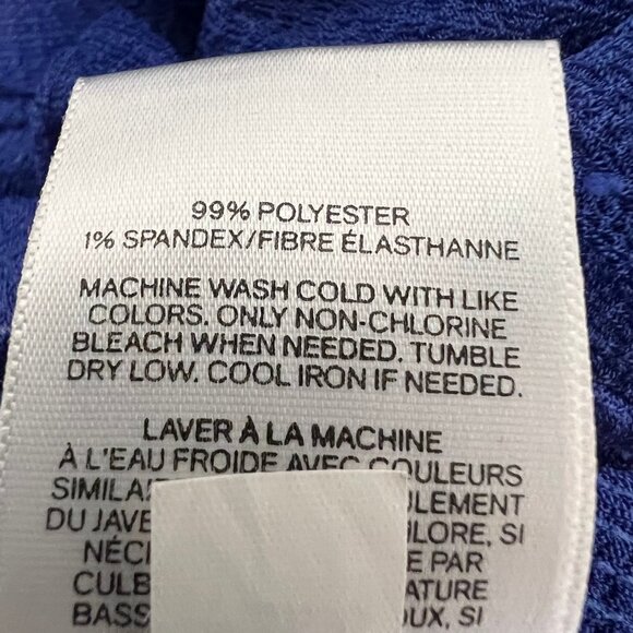 Express Womens Blue Surplice Neck Long Sleeve Pullover Blouse Top Size Small - Picture 9 of 10